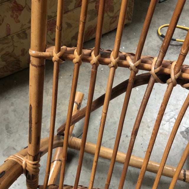 Wood 1970s Franco Albini Bamboo Rocking Chair For Sale - Image 7 of 9