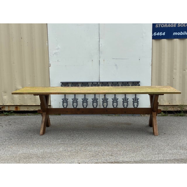 At almost ten feet long you can imagine ten or twelve farmhands seated round this table on benches or workers leaning over...
