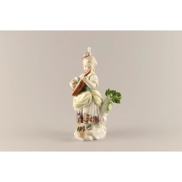 Rococo Girl with a Lute in Ceramic, 19th Century For Sale - Image 3 of 10