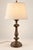 Late 20th Century Vintage Neoclassical Acanthus Table Lamp in Aged Bronze With Ivory Linen Shade For Sale - Image 5 of 6