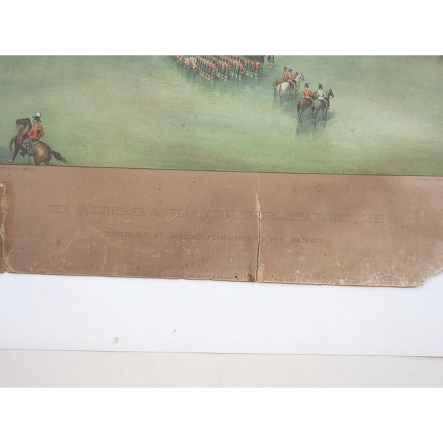 Antique Volunteer Review Edinburgh Scotland Chromolithograph Print For Sale - Image 4 of 7