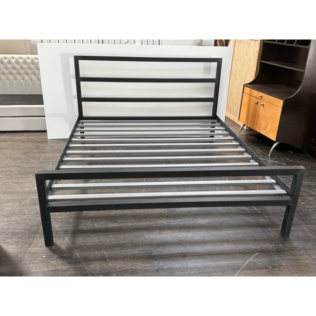 California King Room & Board Parsons Bed Frame, Natural Steel For Sale - Image 10 of 12