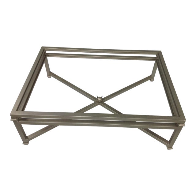 Modern Coffee Table With Glass Top For Sale