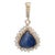 Natural 11.20 Carat Ceylon Sapphire Diamond Pendant Vintage 14 Karat Gold Pear For Sale
