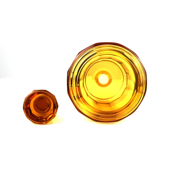 Mid-Century Amber Glass Liqueur Set from Moser Karlsbad, Set of 7 For Sale - Image 9 of 18