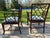 Air of Baker Chinoiserie Lacquered Lounge Chairs With Geometric Lattice Backs & Upholstered Seats For Sale - Image 11 of 18