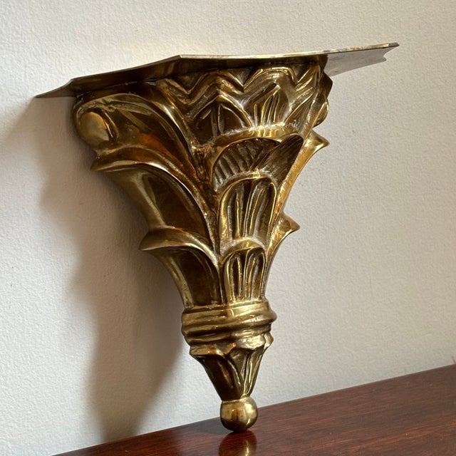 Mid-20th Century Italian Renaissance-Style Solid Brass Wall Bracket For Sale - Image 4 of 17