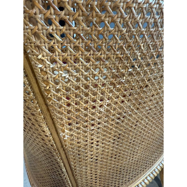1970s Double-Caned Wingback Chair For Sale - Image 9 of 9