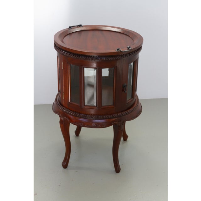 Small Round Bar Display Cabinet with Tray, 1980s For Sale - Image 12 of 18
