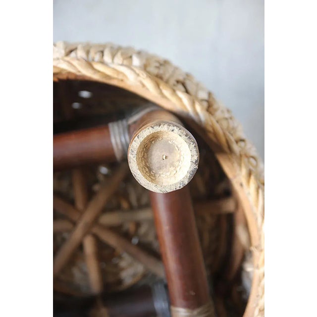 Linen Mid 20th Century Braided Ottoman in the Manners of Adrien Audoux & Frida Minet For Sale - Image 8 of 12