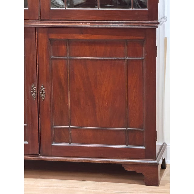 Wood Early 19th Century English Mahogany Breakfront Bookcase For Sale - Image 7 of 15