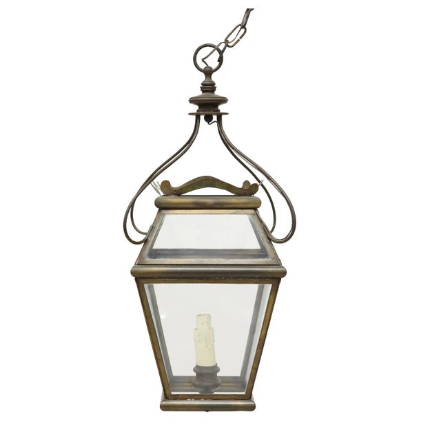 Italian Vintage Brass Lantern For Sale - Image 3 of 5