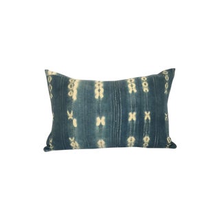 Vintage African Indigo and Silver Pillow For Sale