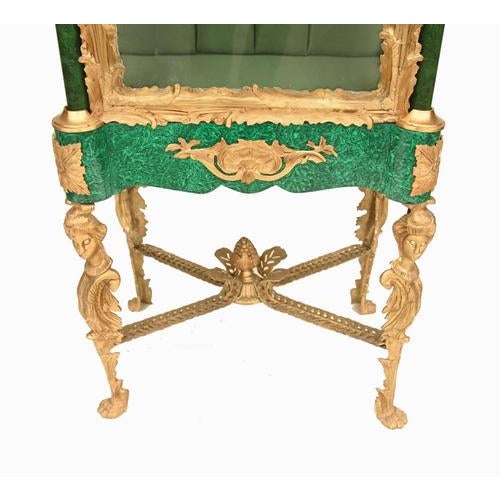 Louis XVI French Malachite Display Cabinets, Set of 2 For Sale - Image 3 of 13