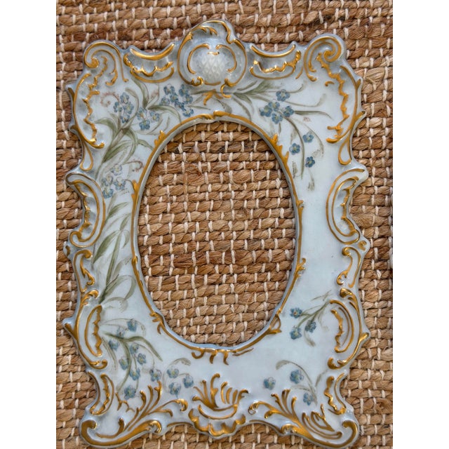 19c Hand Painted Porcelain Frames, Set of 2 For Sale - Image 10 of 11
