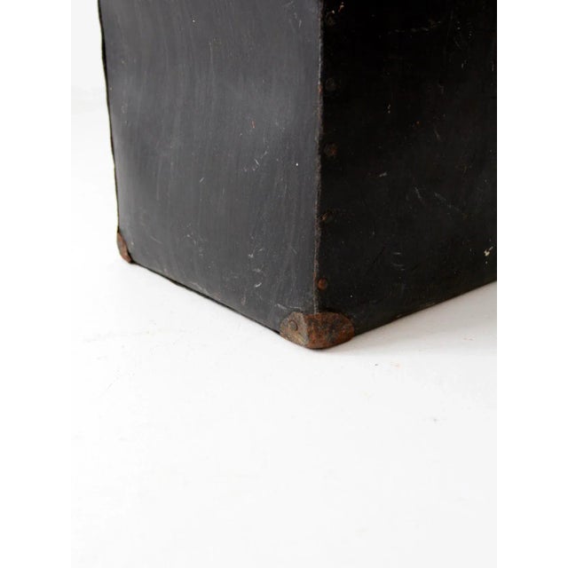 Textile Vintage Black Storage Bin For Sale - Image 7 of 10