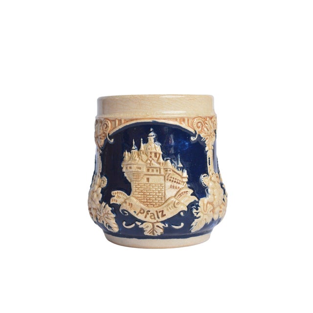 Vintage German Castle Stoneware Punchbowl Tureen Set With 5 Mugs - Ww Germany - 6 Pieces For Sale - Image 11 of 12