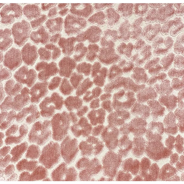 Worlds Away Matthew Izzo Home - X Side Stood in Pink Leapord Cut Velvet and Gold Leaf Base For Sale - Image 4 of 4