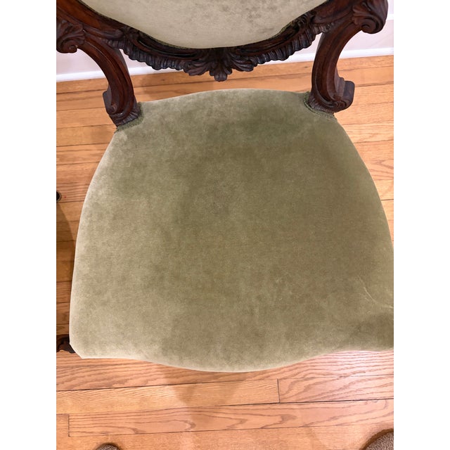 Victorian Rococo Revival Walnut Parlor Chairs - Pair For Sale - Image 11 of 12