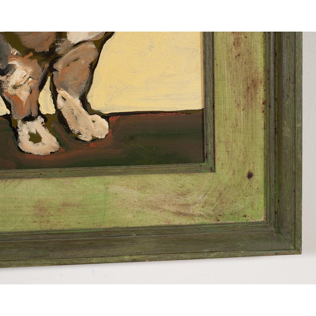 Ira Yeager Corgi Dog Oil on Canvas Folk Art Painting 2005 For Sale - Image 9 of 18