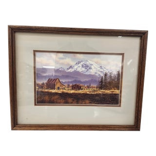 Vintage Original Randy Van Beek Mountain Scene of the Pacific Northwest For Sale