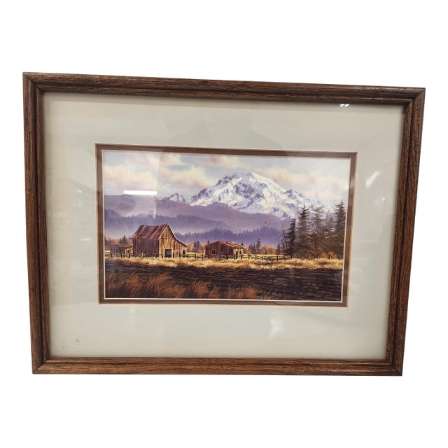 Vintage Original Randy Van Beek Mountain Scene of the Pacific Northwest For Sale