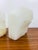 Gemstone Vintage Brutal Carved White Onyx Stone Pair of Bookends For Sale - Image 7 of 10