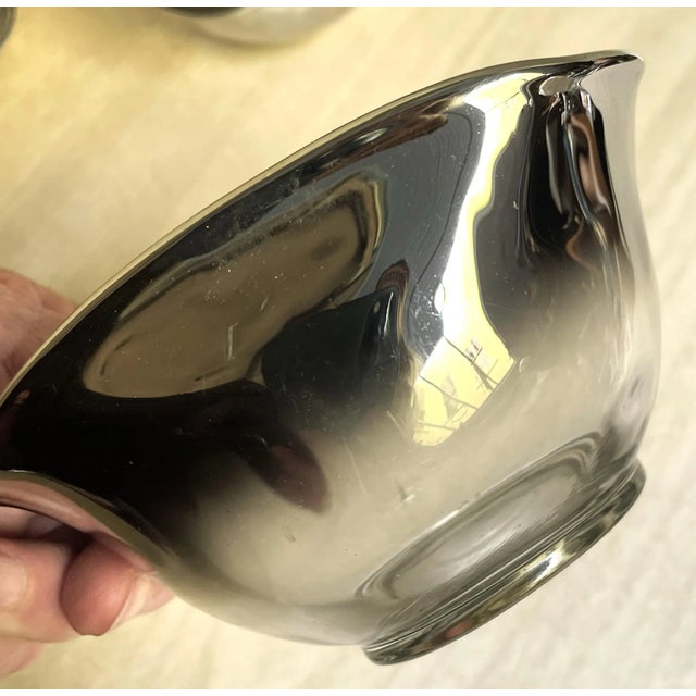 Mid 20th Century Mid 20th Century Dorothy Thorpe Queens Vitreon Lusterware Triangular 7 Piece Salad Serving Bowls Set For Sale - Image 5 of 11