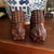 Plastic Small Late 20th Century Oxblood Red Foo Dogs- a Pair For Sale - Image 7 of 8