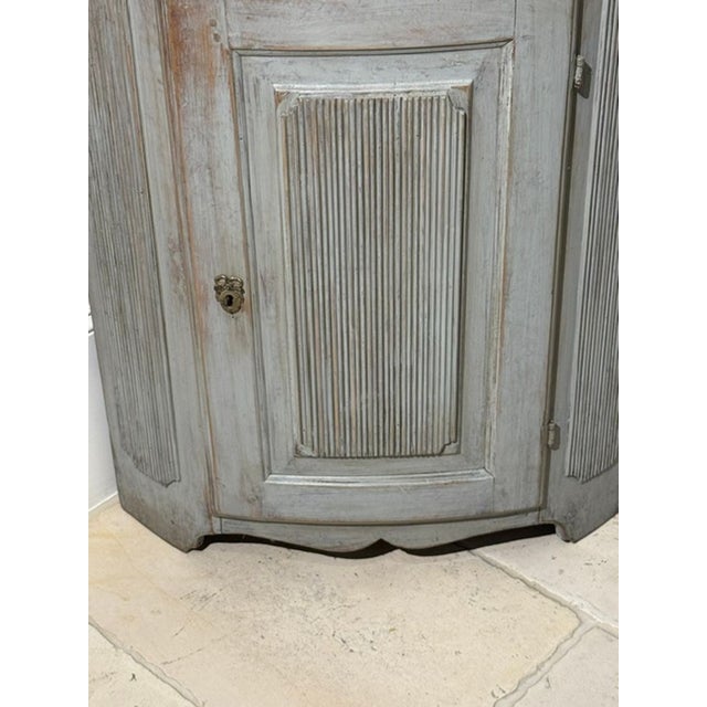 Gustavian (Swedish) 19th C. Swedish Painted Corner Cabinet For Sale - Image 3 of 7