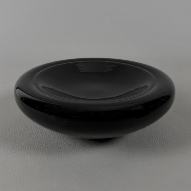 Glossy Black Murano Glass Pocket Empty Bowl, 1970s For Sale - Image 9 of 9