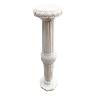 Pedestal Column in White Marble, 1991 For Sale