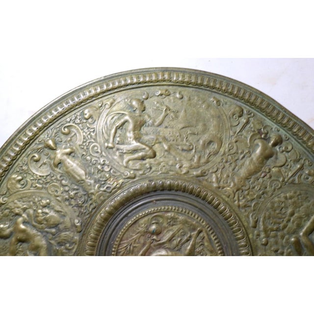 Up for sale is a very high quality antique German Temperantia figural bronze relief dish. It's elaborately cast with...