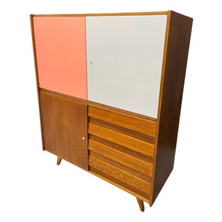 U-450 Oak Cabinet by Jiří Jiroutek for Interior Prague, Czechoslovakia, 1960s For Sale