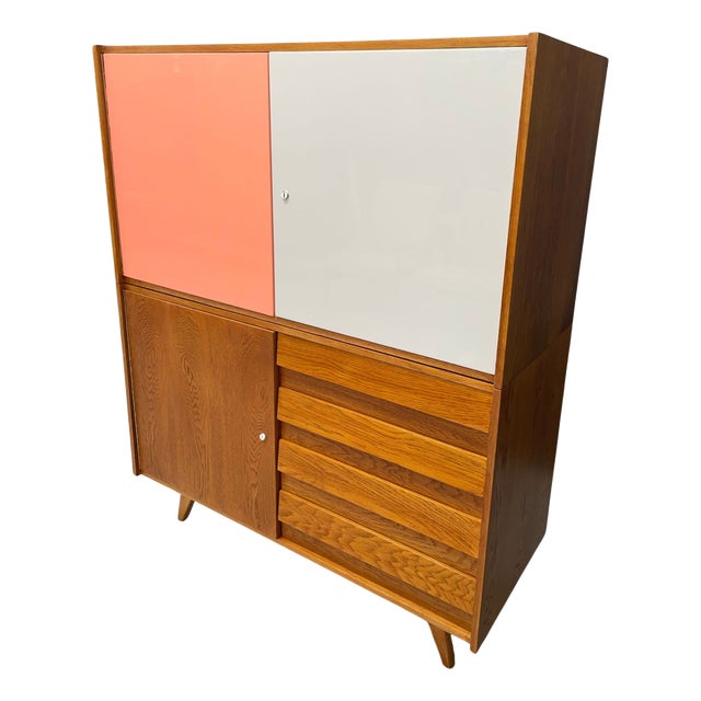 U-450 Oak Cabinet by Jiří Jiroutek for Interior Prague, Czechoslovakia, 1960s For Sale