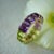 Kai Fine Jewelry Kai Emerald-Cut Amethyst & Peridot Duo Eternity Ring in 14k Solid Gold, size 4 For Sale - Image 4 of 6