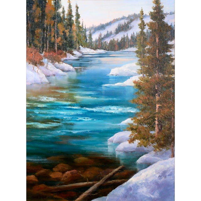 Sheryl Knight "Joy of Winter oil painting." This Sheryl Knight painting comes framed as shown. Sheryl Knight notes on the...