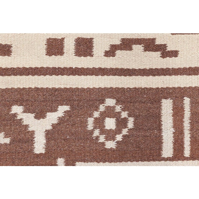 Mid-Century Modern Doris Leslie Blau Mid-20th Century Finnish Brown, Beige Wool Rug For Sale - Image 3 of 10