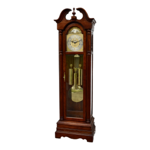 Ridgeway Grandfather Clock Wood Brass Dial Moving Moon Phase Windsor Cherry