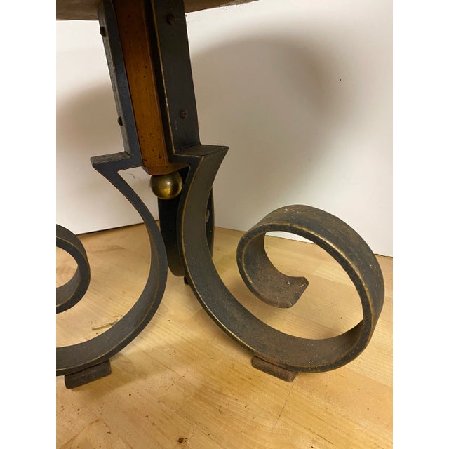 1970s Mid-Century Modern Italian Marble Top Table Plant Stand For Sale - Image 4 of 9