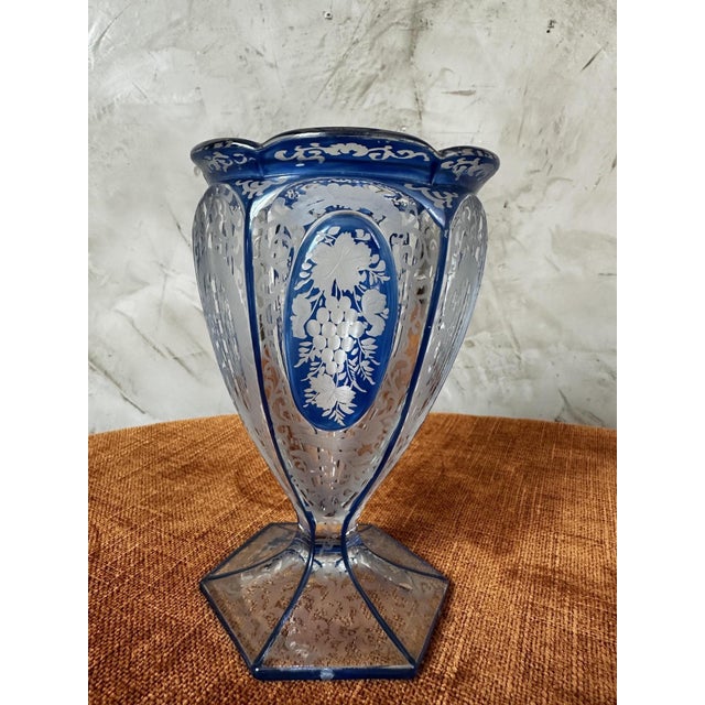 Vintage Bohemian Crystal Vase, 1920s For Sale - Image 10 of 10