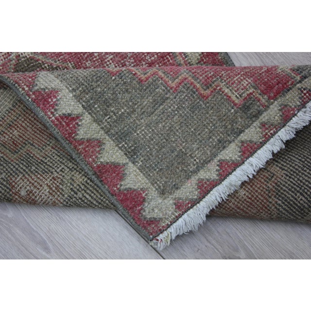 1970s Turkish Red Medallion Doormat Rug For Sale - Image 11 of 13