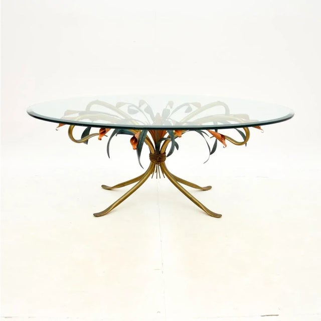 Vintage Gilt Metal Coffee Table by Hans Kogl, 1970 For Sale - Image 4 of 8