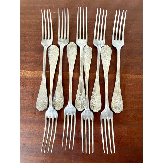 Silver Antique Silver Plated Cutlery, Set of 18 For Sale - Image 8 of 9