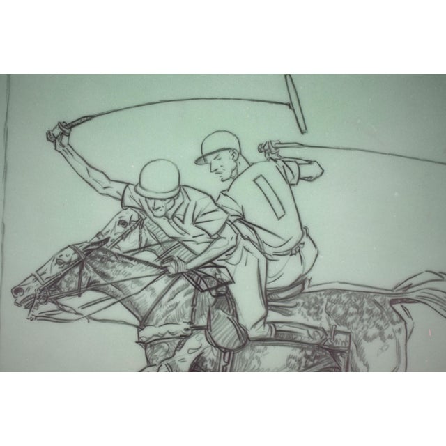 Traditional Paul Brown Polo Pencil on Acetate Drawing 1 For Sale - Image 3 of 4