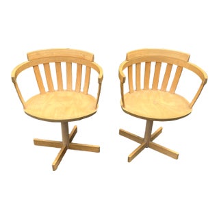 Mid Century Modern Bentwood Captain's Swivel /Lounge Chairs For Sale
