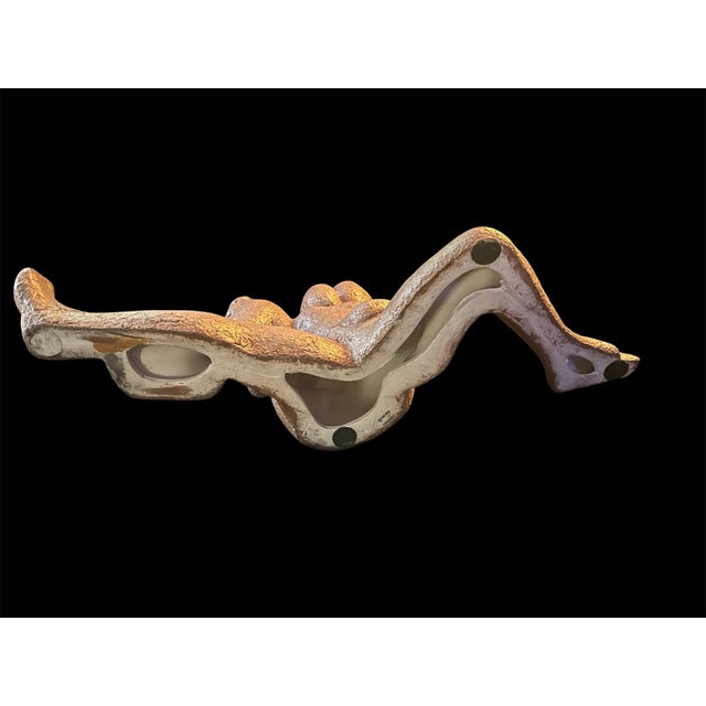 Mid-Century Modern 1970s Couple Reclining Embraced Ceramic Statue For Sale - Image 3 of 8