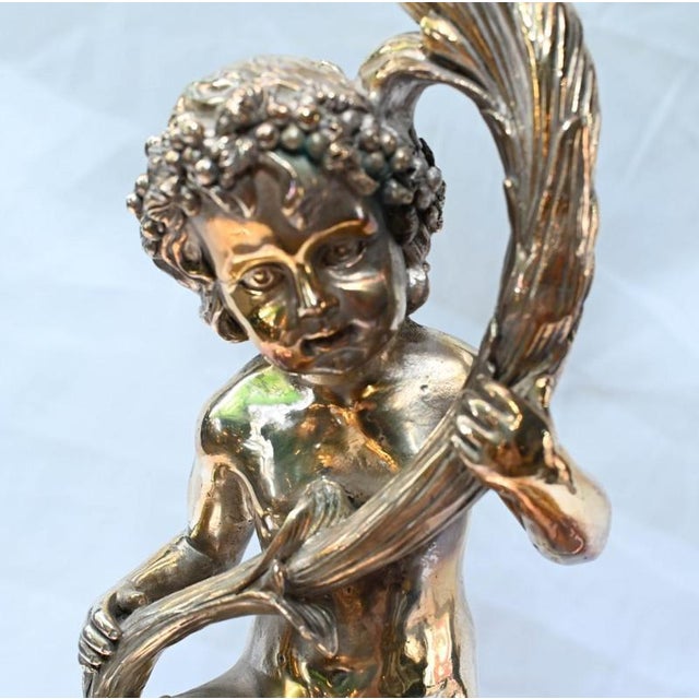 Silver Plate Cherub Tazzas Centrepieces from Christofle, Set of 2 For Sale - Image 12 of 18