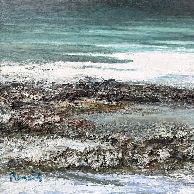 Ronald, Beach at Dusk, 1980s, Oil Painting on Canvas, Framed For Sale - Image 15 of 18