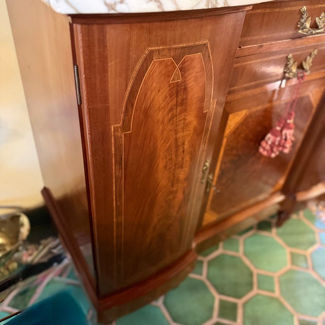 Louis XVI Antique Commode Ormolu Carrara Marble Display Cabinet Vitrine Buffet For Sale - Image 18 of 18